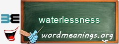 WordMeaning blackboard for waterlessness